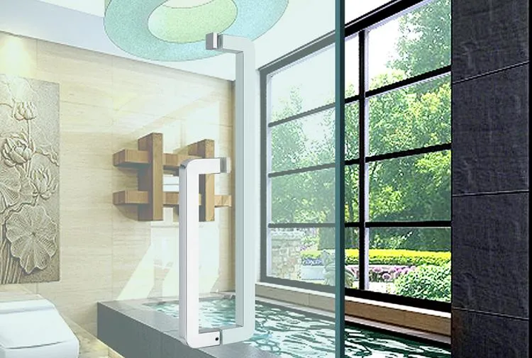 Stainless-Steel Bathroom Shower Enlcosure Sliding Fittings Accessories Finger Pull Door Knob
