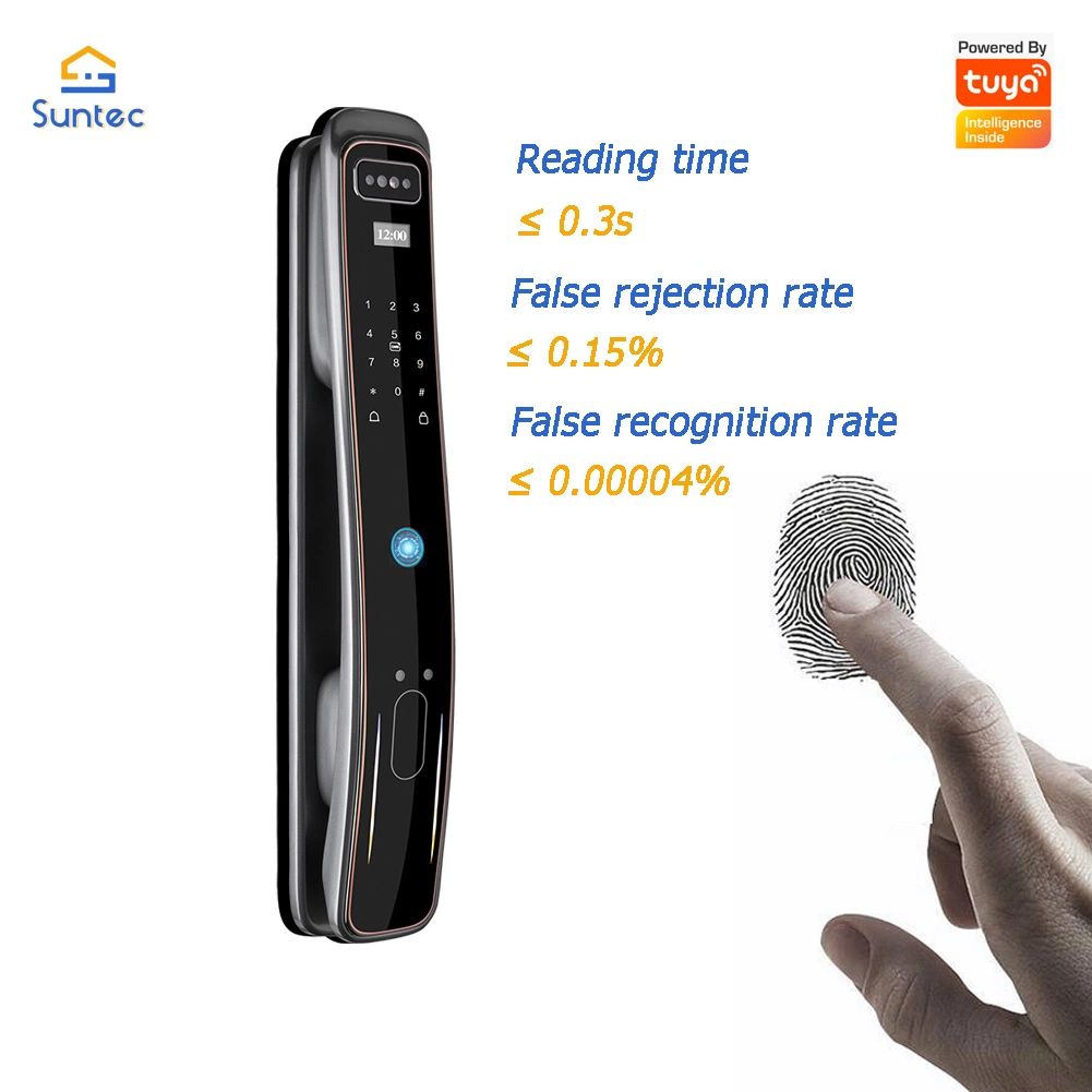 Tuya Smart Intelligent Lock Sliding Digital Door Lock 3D Facial Face Scan Recognition Door Lock Automatic Unlocking Fingerprint Door Lock