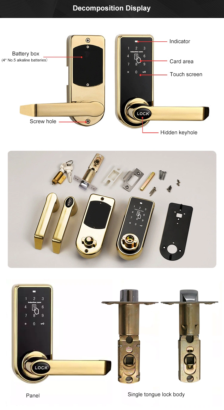 L818 Full Touch Screen Digital Electronic Indoor Lock Office Smart Card Lock Interior Door Security Lock