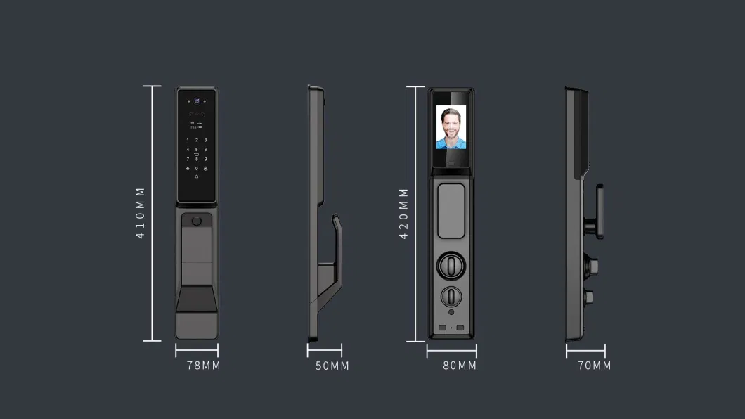 WiFi Smartlock OEM Electronic Biometric Fingerprint Gate Smart Digital Exterior Security Front Door Lock with Camera