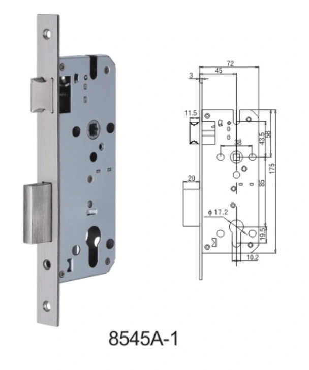 Heavy Quality 8545 Stainless Steel Mortise Door Lock