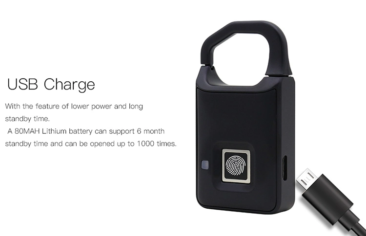 Fingerprint Lock Padlock Smart Travel Lock Secure &amp; Track Your Luggage/Backpack