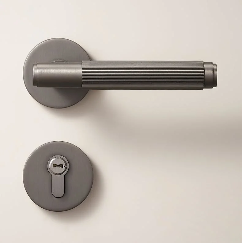 Brass Door Lock Modern Interior Bedroom Bathroom Wood Door Lever Set Privacy Passage Lock