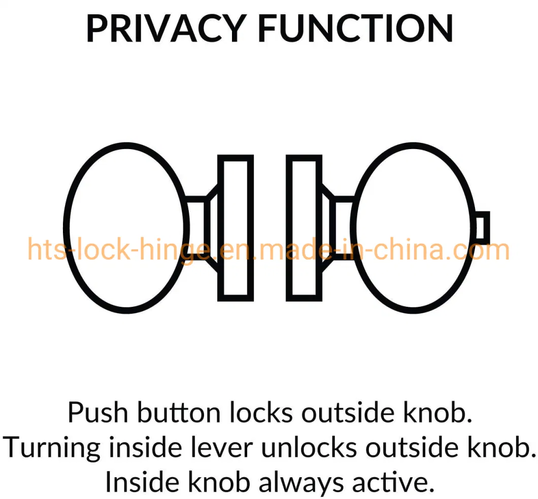 Door Knob Handle Lock Tubular Round Ball Keyed or Keyless by Aluminum Alloy or Steel Iron for Passage Entrance Privacy Storeroom Knob Lock