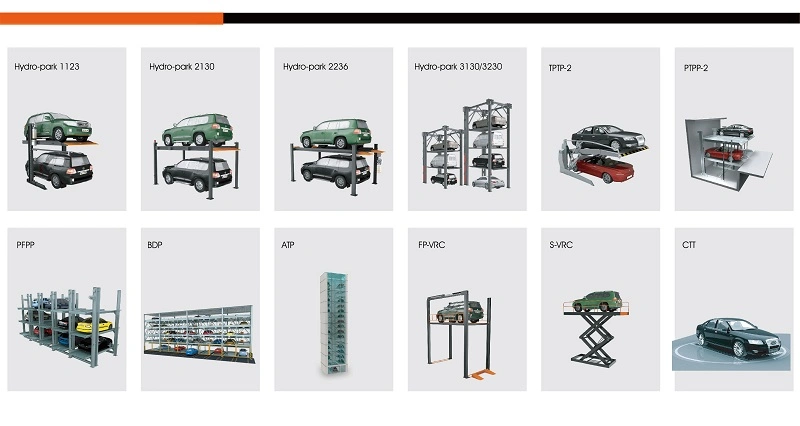 2 Car Space CE Approved Smart Hydraulic Parking Machine 2 Post Simple Vertical Galvanized Car Parking Lift