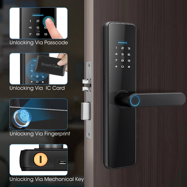 Fingerprint Lock Password Code Smart Card Biometirc Control Electronic Biometric WiFi Digital Door Lock Tuya APP