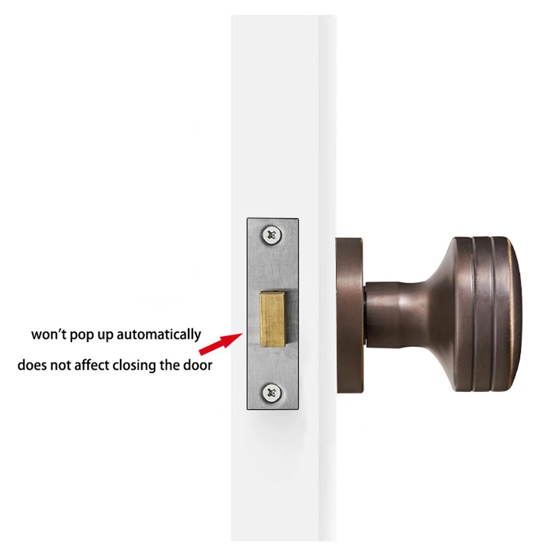 Koppalive Brass Door Handle Invisible Lock Round Interior Passage Privacy Door Knob