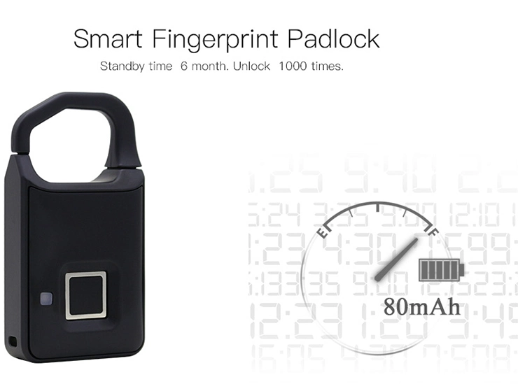 Fingerprint Lock Padlock Smart Travel Lock Secure &amp; Track Your Luggage/Backpack