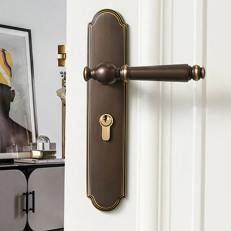 High Quality Bedroom Brass Door Lock All Copper Door Handle