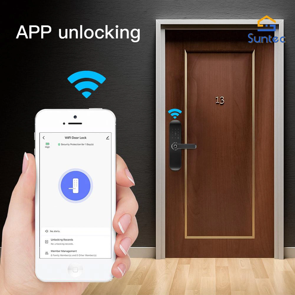 Security Smart Door Lock Tuya Electronic Door Lock Handle