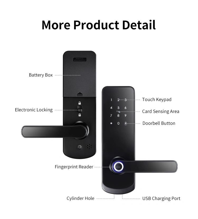Bluetooth Biometric Fingerprint Touch Digital Keypad Smart Door Lock Latch Edition
