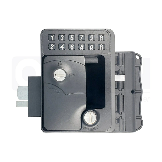 Black Electric Keyless RV Entry Door Lock with Intergrated Keypad Trailer Lock