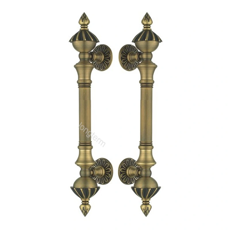 European Style Wooden Door Pull Handle Main Gate Antique Bronze Brass Big Door Handles for House