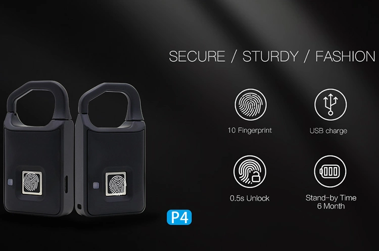 Fingerprint Lock Padlock Smart Travel Lock Secure &amp; Track Your Luggage/Backpack