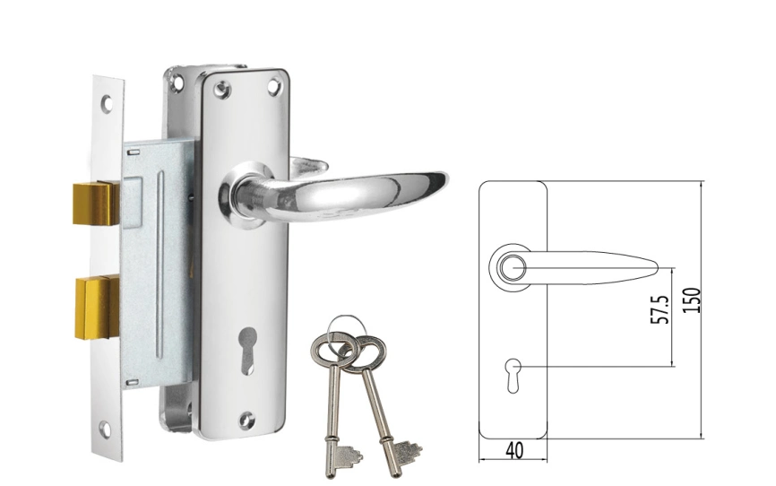 2022 New Key Door Handle Smart Mortise Lock Set