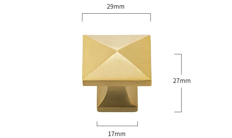 Koppalive Geometric Cabinet Knobs Solid Brass Gold and Black Rectangle Drawer Square Door Knob