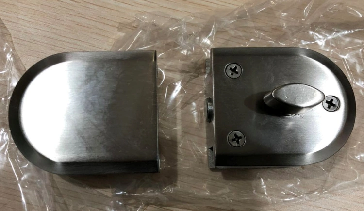 China Factory Zinc Alloy Keyless Bolt Glass Lock with Knob for Double Doors