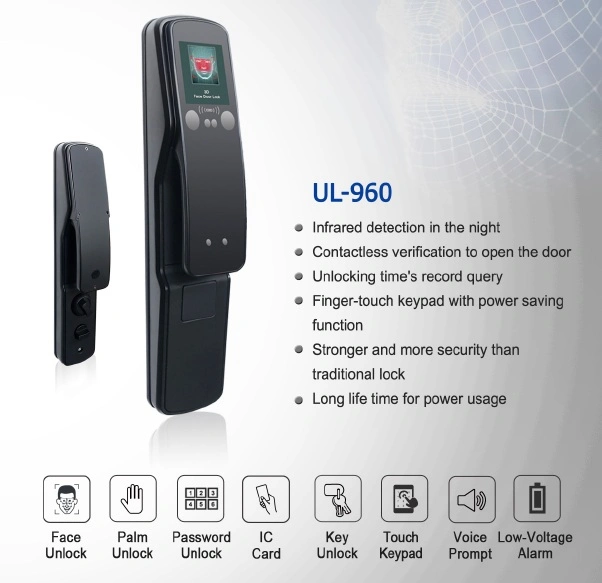 Multi-Biometric Door Lock Facial and Palm Recognition Unlock (UL-960)