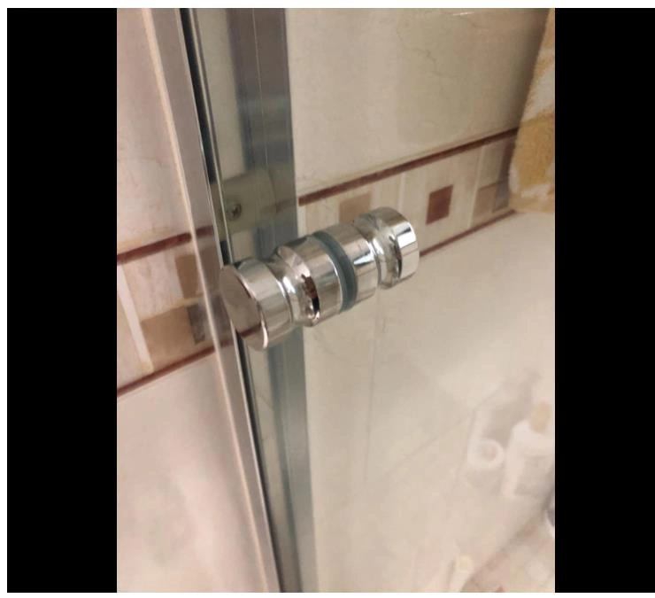 Sliding Shower Glass Door Knob Bathroom Round Back-to-Back Handle Pull Solid SUS304 Stainless Steel Golden Finish
