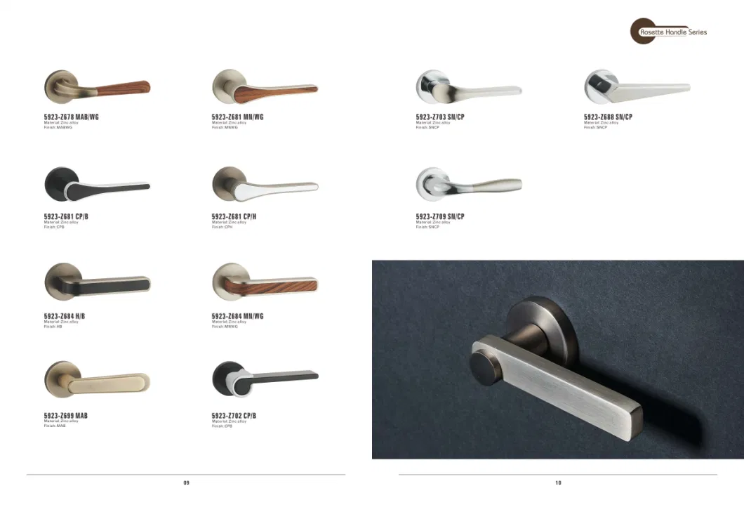 Modern Mortice Zinc Alloy Door Lock Handle