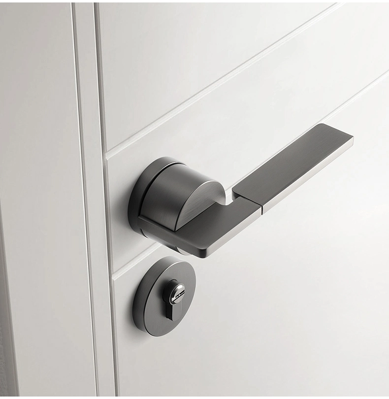 Dummy Keyed Door Lock Zinc Alloy Simple Grey Door Handle Decorative Wooden Door High Quality Handle Lever