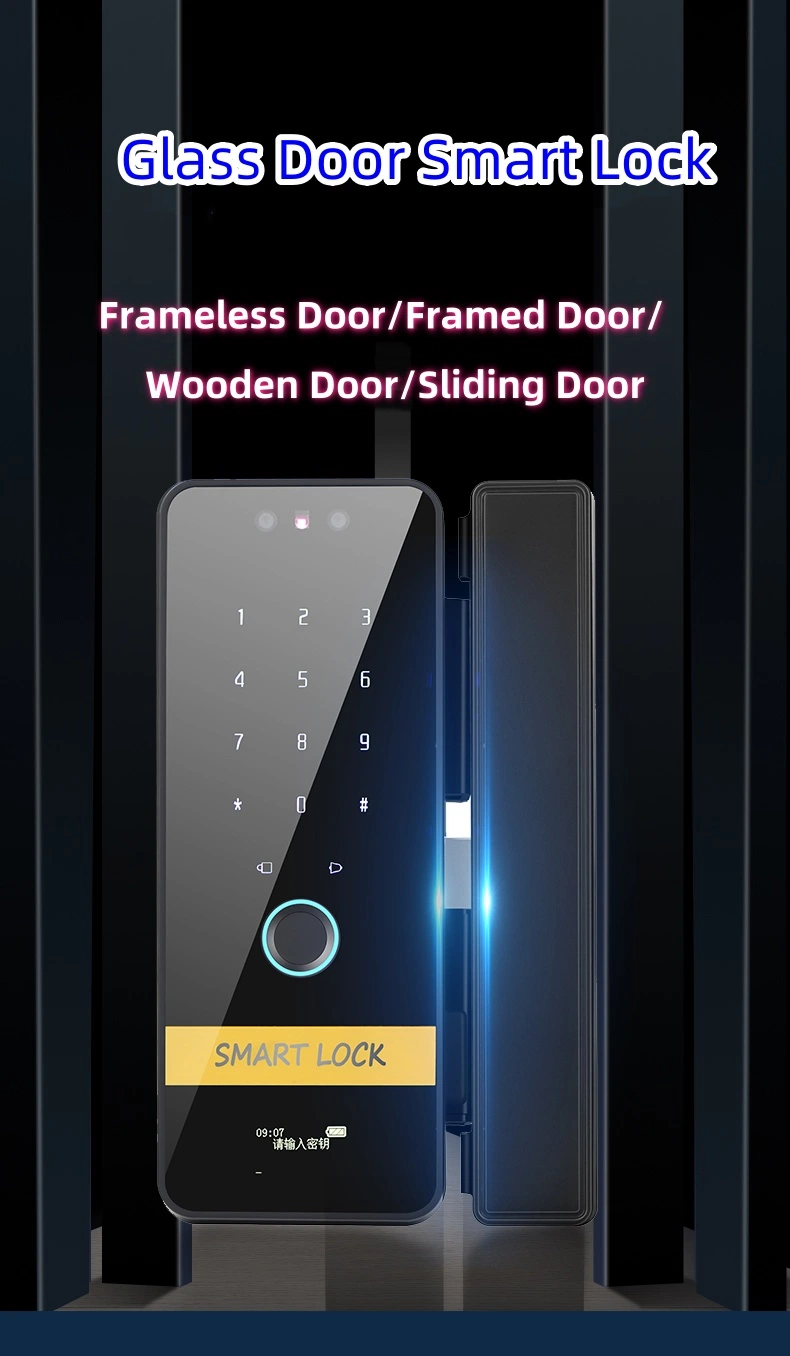 New Product Custom Smart Lock Office Glass Door Lock Digital Password Keypad Code Fingerprint Smart Card Keyless Door Lock