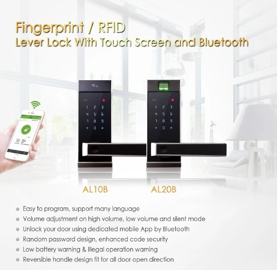 Password/ RFID Level Lock with Touch Screen and Bluetooth
