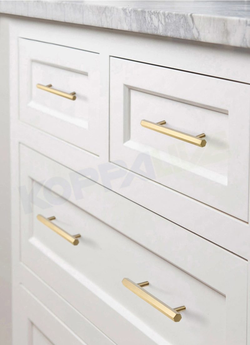 Koppalive Luxury Solid Brass Gold Drawer Pull Knob Kitchen Cabinet Door Handle
