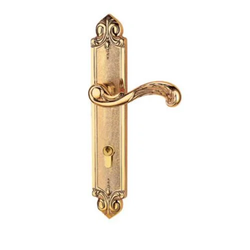 European Style Design High Quality Gold Door Handle Door Lock Brass Door Handle Lock