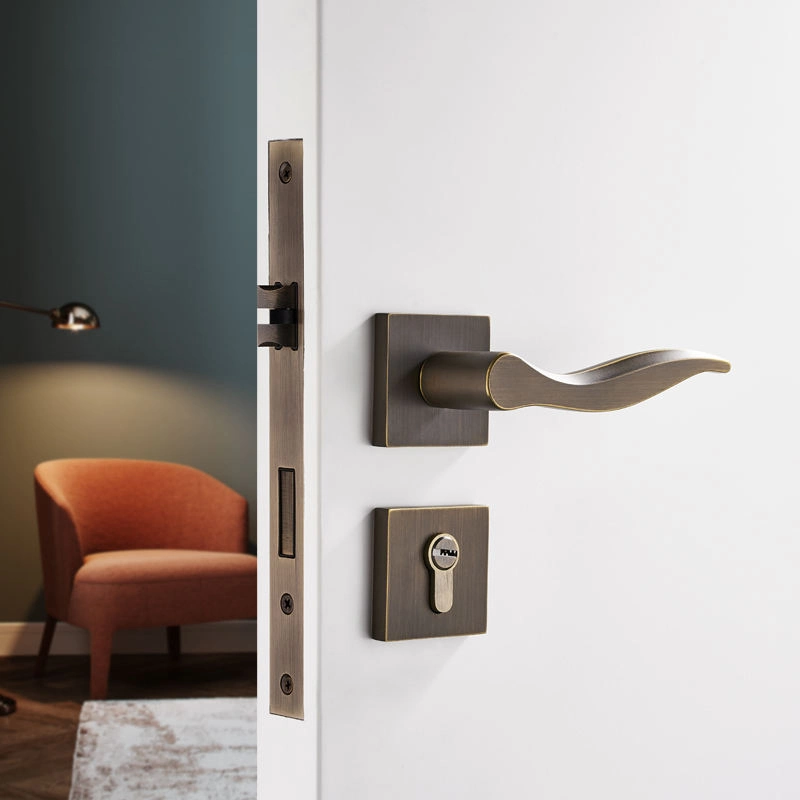 Koppalive Factory Direct Brass Door Lock Set Bedroom Silent Single Latch Lever Door Handle