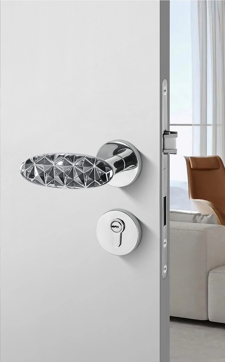 Contemporary Zinc Alloy Thick Door Lock Handle Mortise Silent Door Handle for House