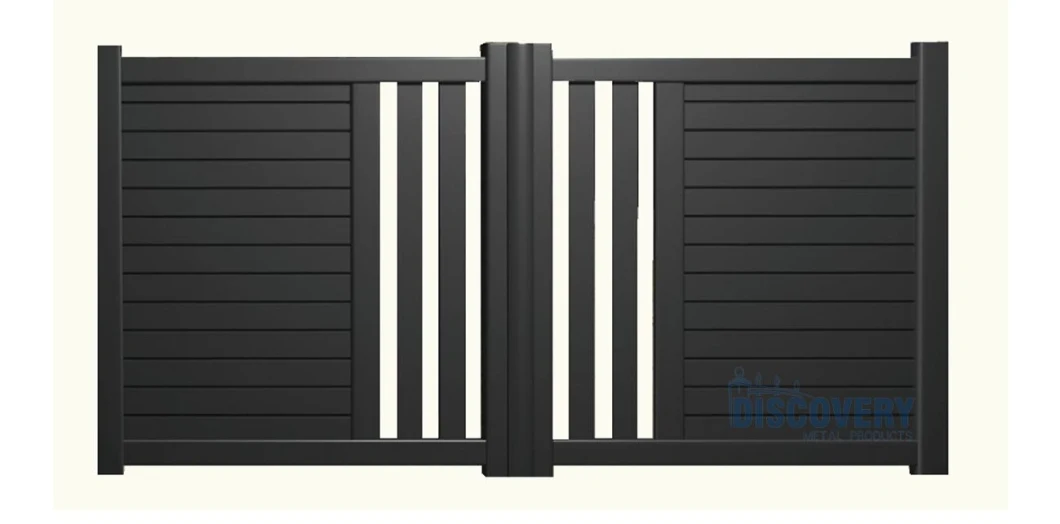 Factory Main Gate Design Powder Coated Double Swing Aluminum Gates