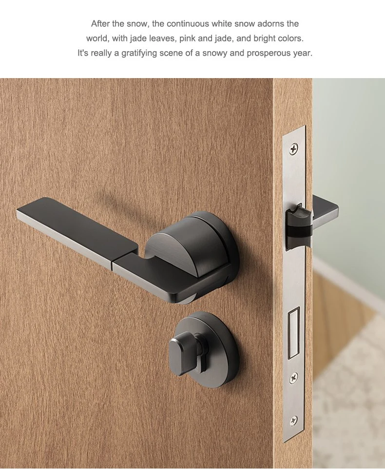 Dummy Keyed Door Lock Zinc Alloy Simple Grey Door Handle Decorative Wooden Door High Quality Handle Lever