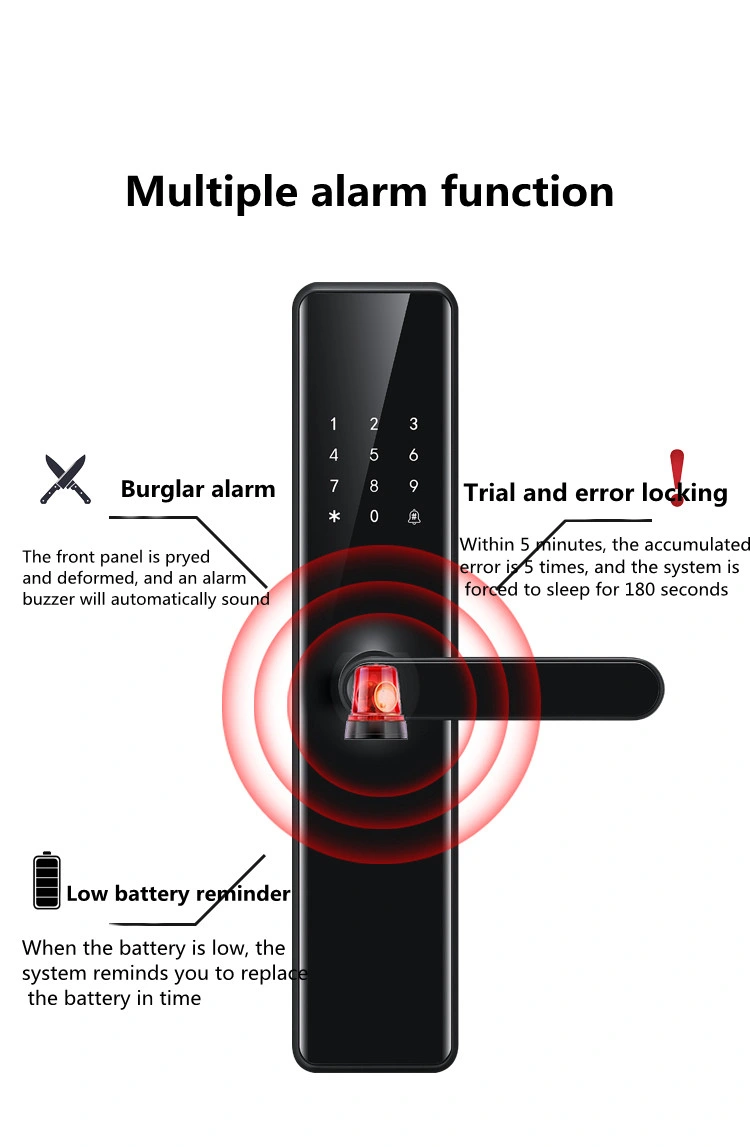 Smart Digital WiFi Electronic Fingerprint Safe Keypad Tt Card Keyless Door Locks Handle Locks for Home Door