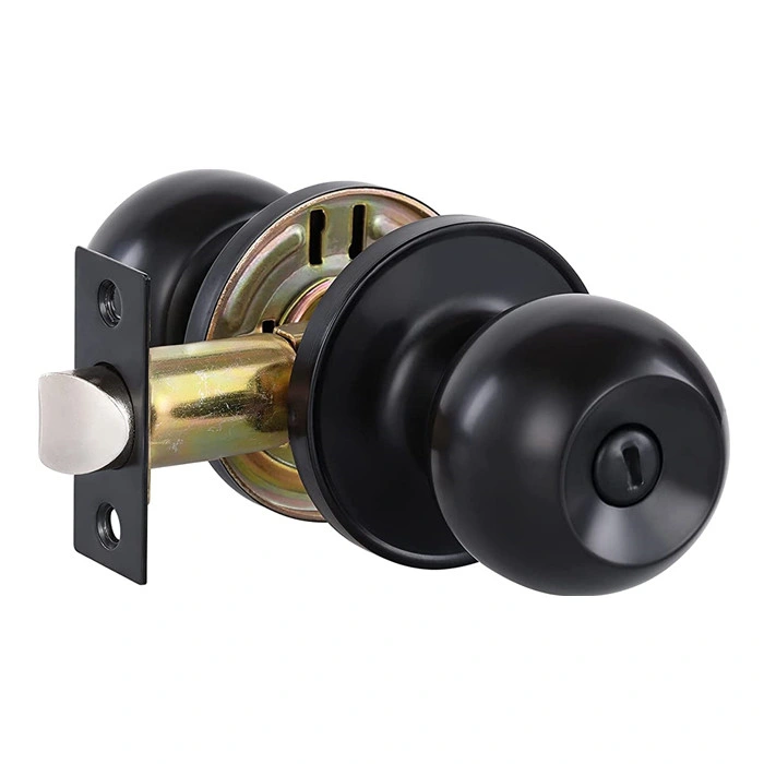 High Quality Round Ball Interior Door Handles Matte Black Passage Keyless Door Knob Lock for Doors