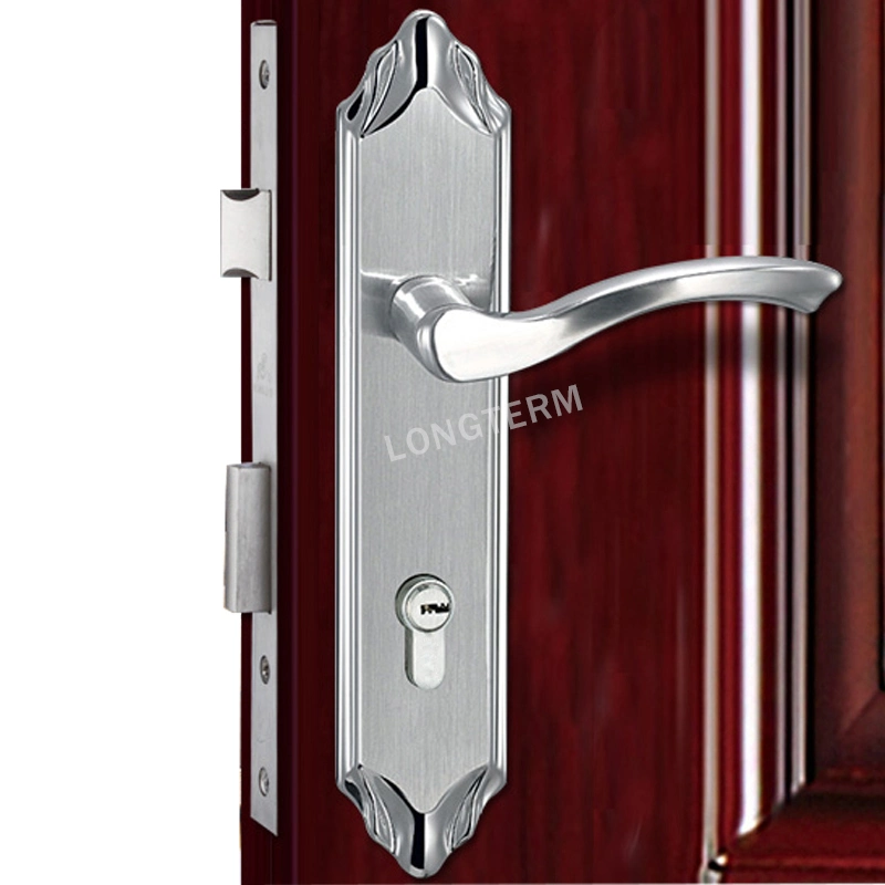 Door Hardware Wave Lever on Plate Panel Door Locks for Wooden Doors