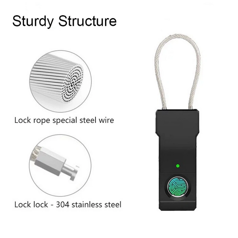 Safe Keyless Fingerprint USB Rechargeable Electric Padlock Smart Lock