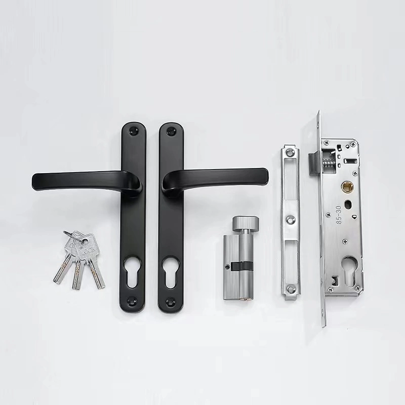 Door Handle for Pvcu Doors with 8530mm Centre Adjustable Fixing Points and Built-in Cylinder Guard