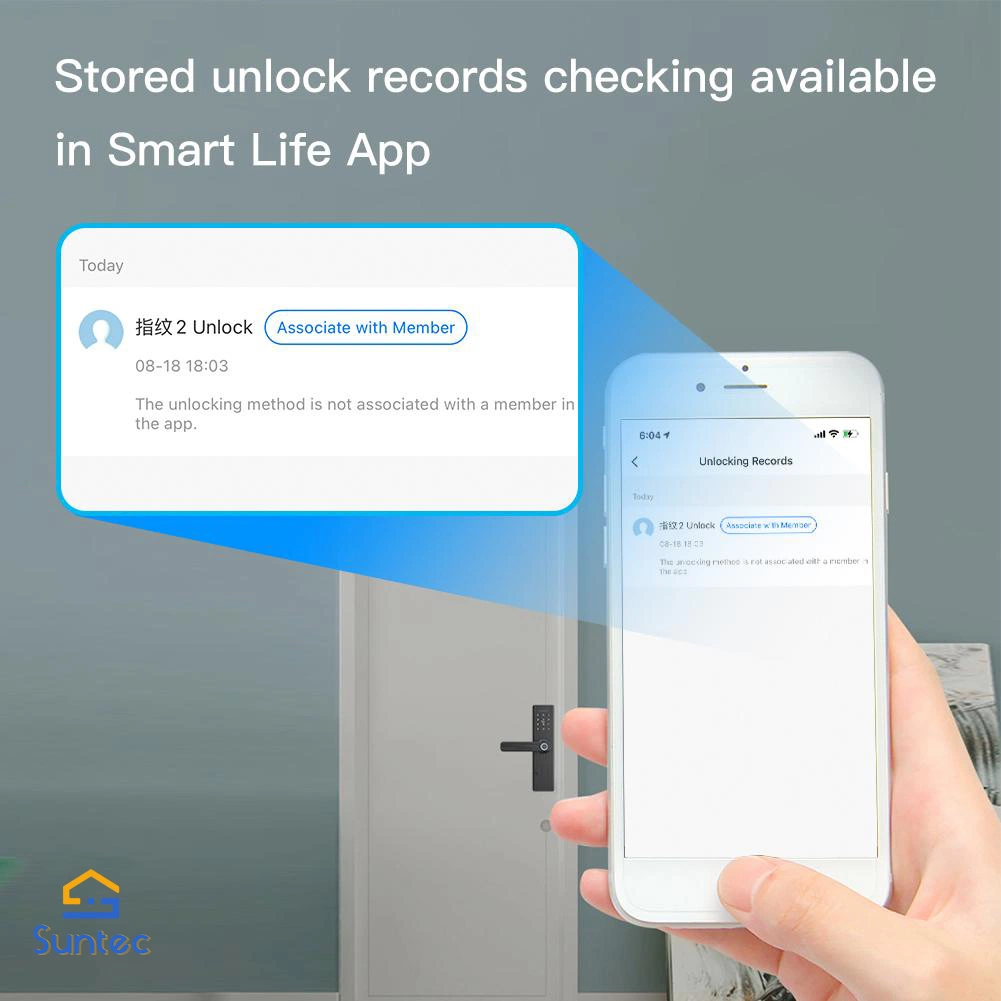 Security Smart Door Lock Tuya Electronic Door Lock Handle