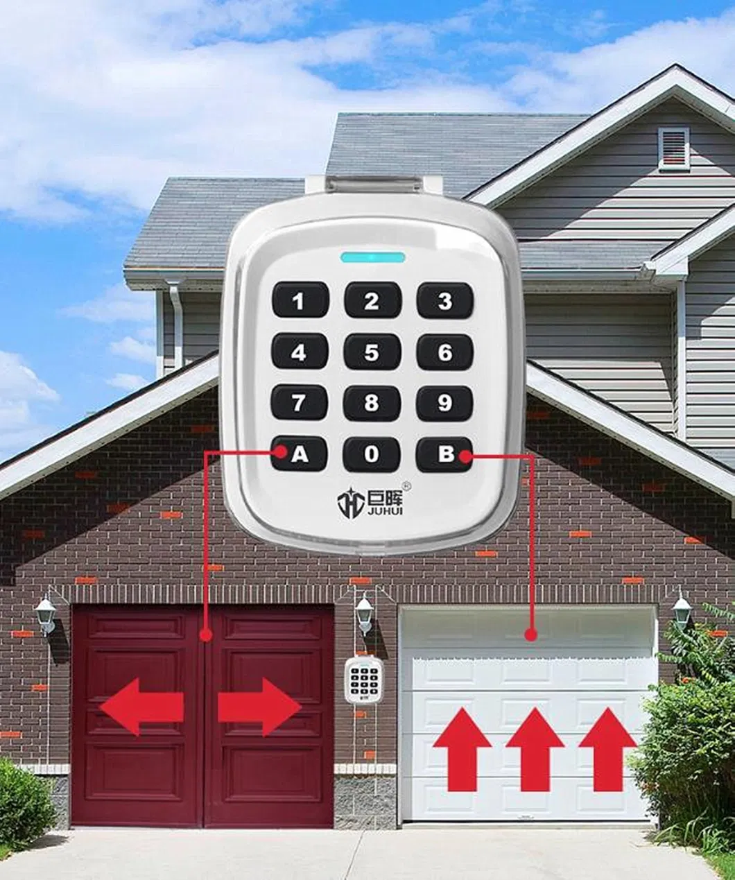RF Universal Multi-Frequency Rolling Code Remote Keypad for Garage Door