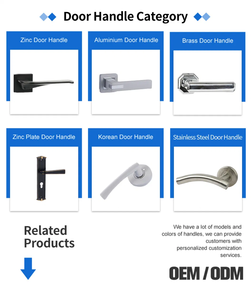 High Quality silent Door Hardware Security Door Handle Zinc Alloy Door Handle