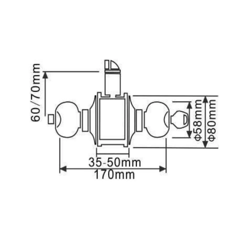 Security Cylindrical Keyed Ball Lock Antique Brass Design Entry Stainless Steel Knob Door Lock