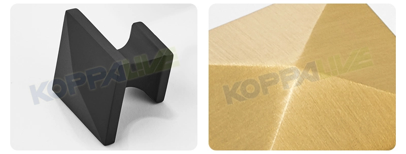 Koppalive Geometric Cabinet Knobs Solid Brass Gold and Black Rectangle Drawer Square Door Knob