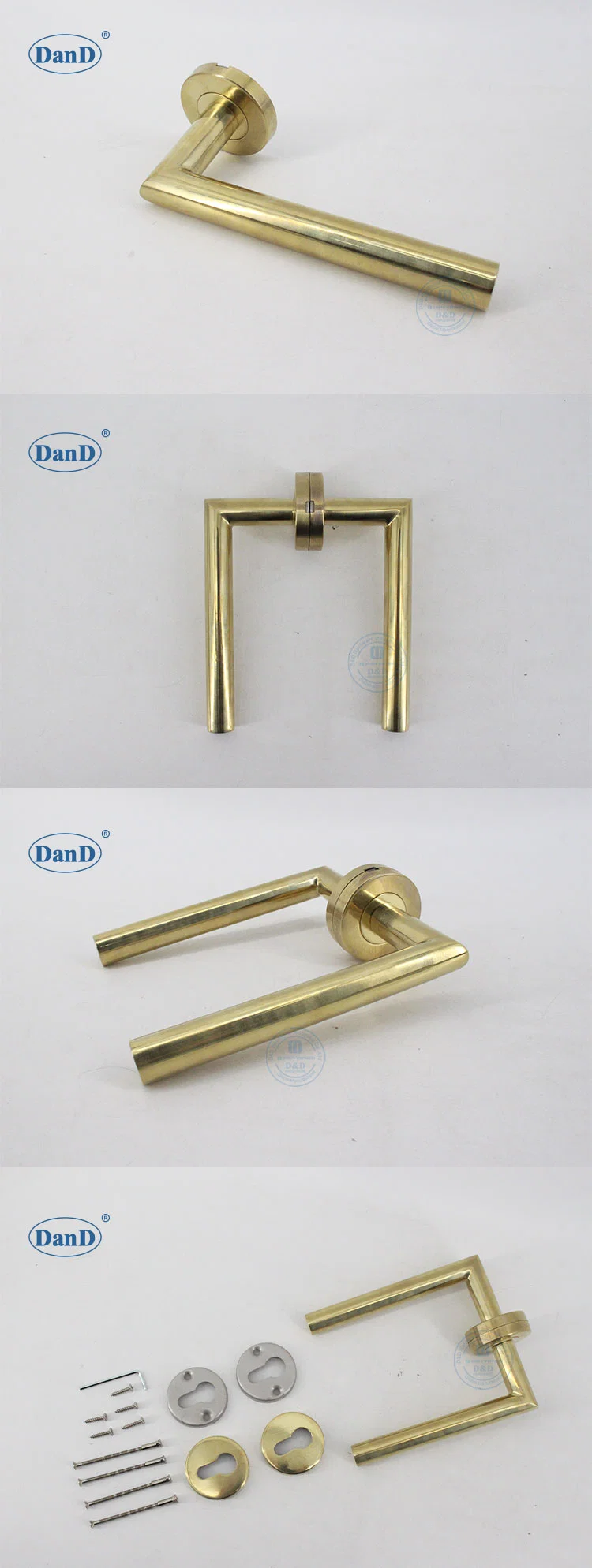 Golden Door Lock Fitting En 1906 Certificated High Quality Door Handle