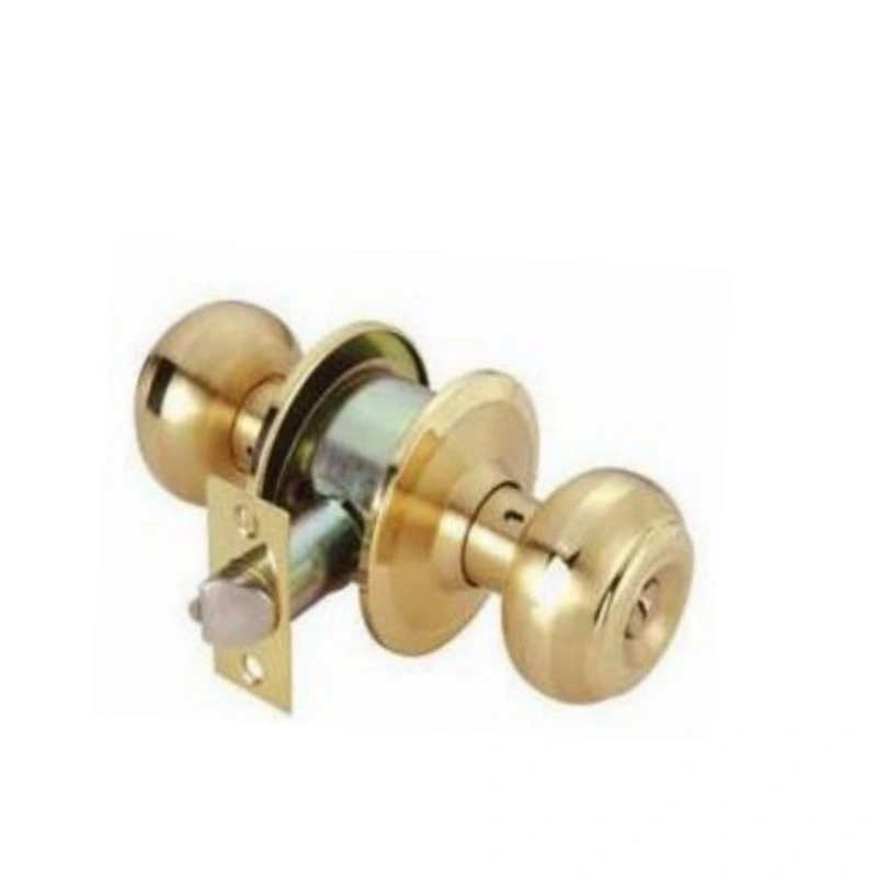 Office Security System American Copper Brass Door Lock Set Home Kit Round Doors Cylindrical Knob Lock