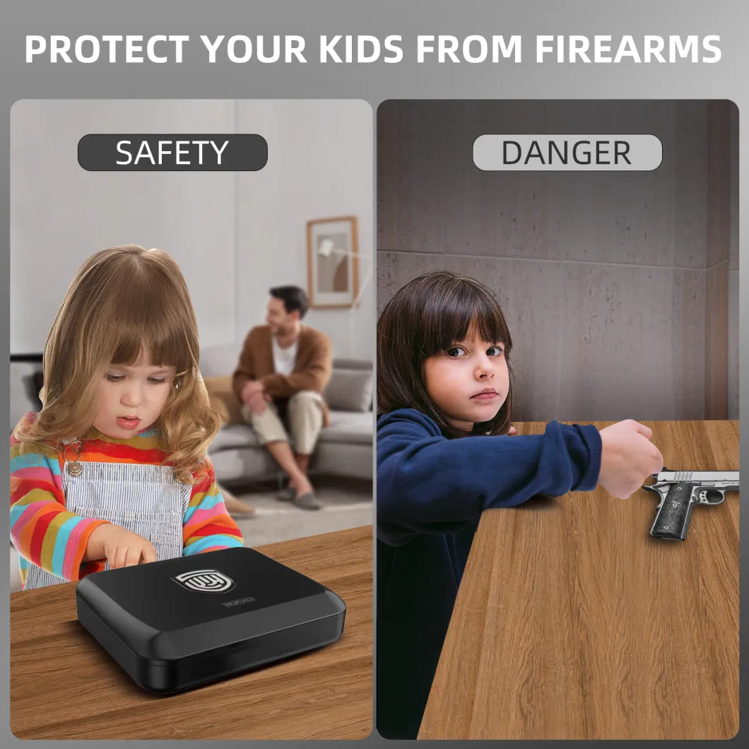 Handgun Safe with Biometric Fingerprint Lock, Sturdy Portable Pistol Safe, Smart Quick-Access Handgun Safe Lock Box