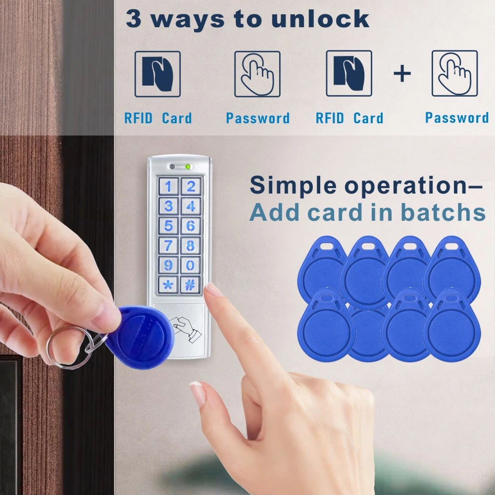 Black Color Stand-Alone Card Access and Code Access Keypad for Door Entry