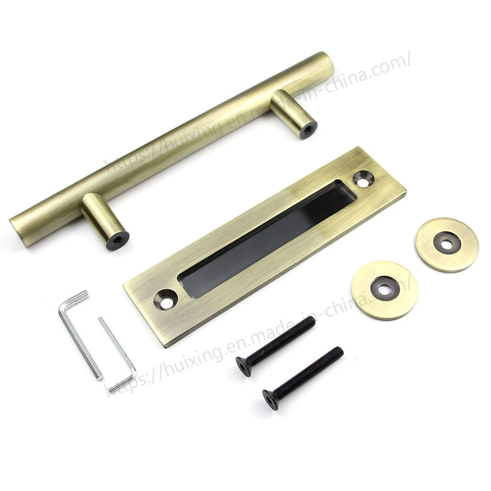 Custom Made Q235 Carbon Steel Modern Sliding Barn Door Hardware Kit Antique Square Tube Barn Door Handles