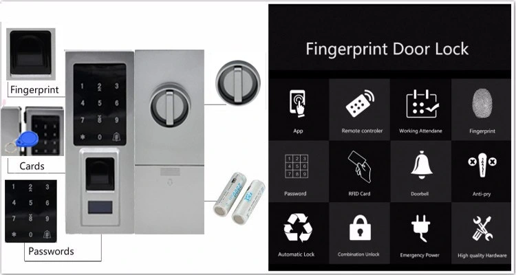 Digital Touch Screen Sliding Glass Door Lock APP Fingerprint Glass Door Lock