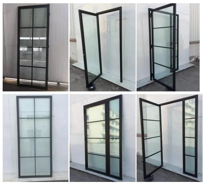 China Manufacturer Main Gate Steel Grill Window Design Wrought Iron Entry Double Door